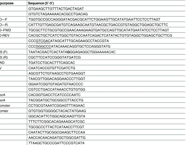 Table 2. List of oligonucleotides used in the study.