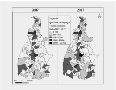 Figura 1. Quantidade empregos dos municípios do Tocantins