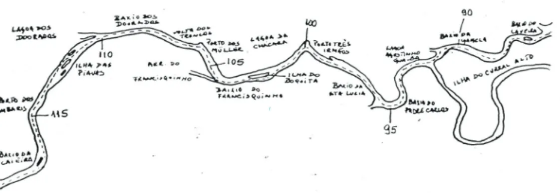 Figura 9. Mapa representa� vo sequencial do Rio Jacuí, PK 120 a PK 90