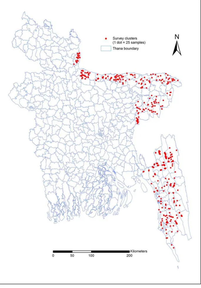 Figure 2. Shows the survey cluster locations.