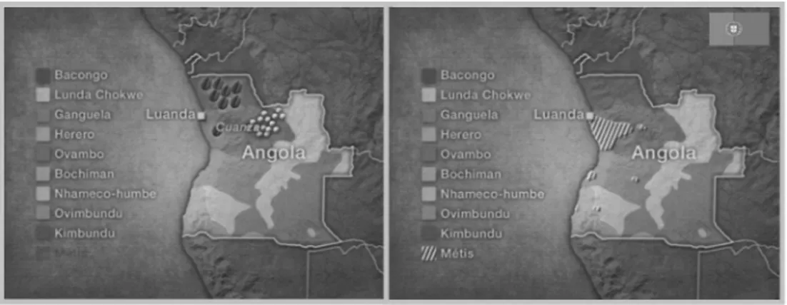 Figura 3: Distribuição geoétnica em Angola (2)  (Fonte: Arte.tv. França) 