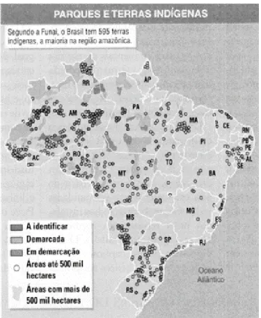 Figura 2. Parques e Terras indígenas demarcados no Brasil.