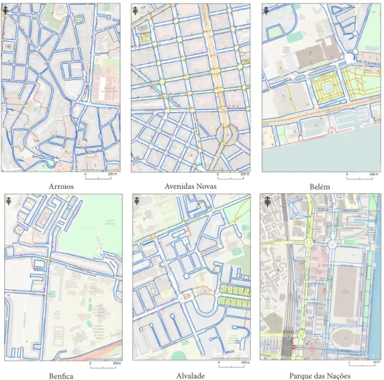 fig. 8 – street patterns of selected cases. Colour figure available online.