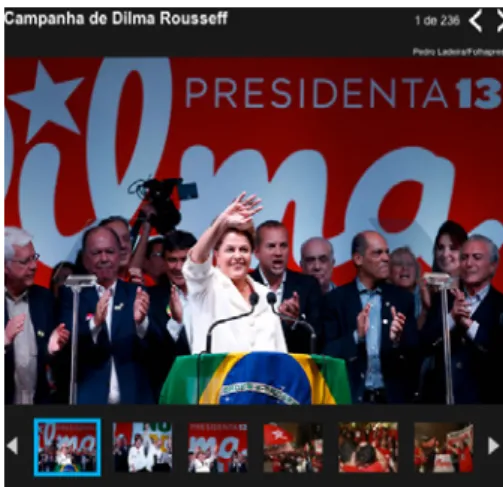 Figura 1: A repercussão da vitória de Dilma Rousseff (PT) na Folha - FDCI.
