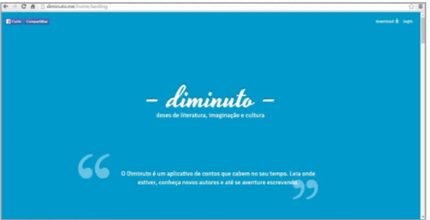 Figura 4: Captura de tela do site do aplicativo Diminuto.