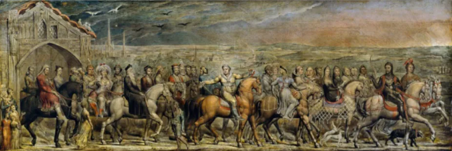 Figura 2: William Blake. Sir Jeffery Chaucer and the Nine and Twenty Pilgrims on their Journey  to Canterbury