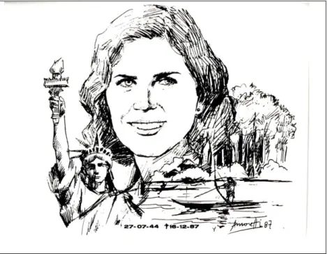 Figura 1 - Lembrança de Neusa Carson desenhada em bico de pena, por Juan Amoretti, em 1987 4 