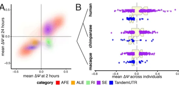 Fig 4. Directed shifts in RNA processing persist across time, stimulus conditions, and closely related species