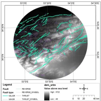 Figure 5: topographical terrain of the study area from SRTM  data 