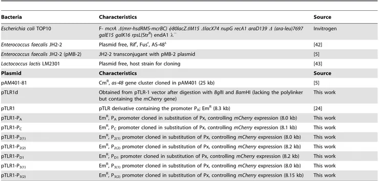 Table 1. Strains and plasmids used in this study. Cm R chloramphenicol resistant, Em R erythromycin resistant.