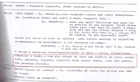 Fig. 1. Manoel de Oliveira, planificação de Benilde ou a Virgem Mãe, Centro de  Documentação da Cinemateca Portuguesa, cota G 551, p
