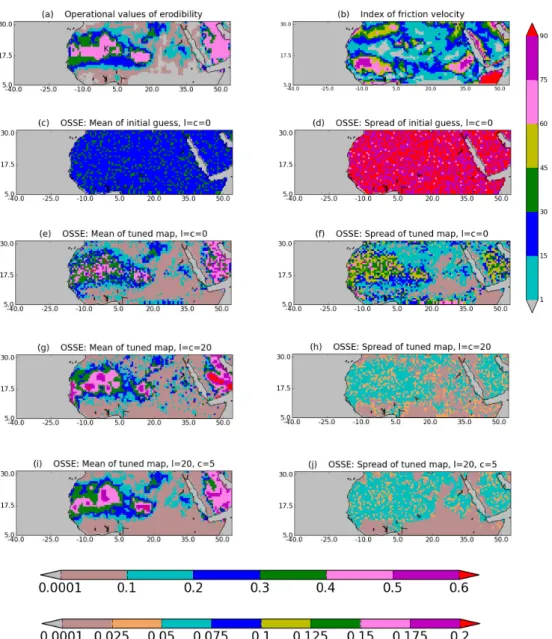 Fig. 1. Shows the mean and standard deviation of erodibility ( α ) map, except for (b)