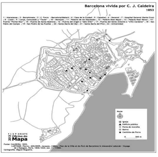 Fig. 2 – Barcelona vivida por C. J. Caldeira (1853)    