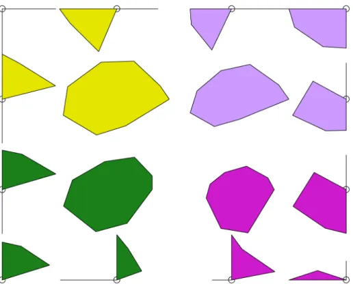 Fig 4. Representation of the distances in the Kohonen map. The gaps coincide with the fontiers of the macro-classes (colored).