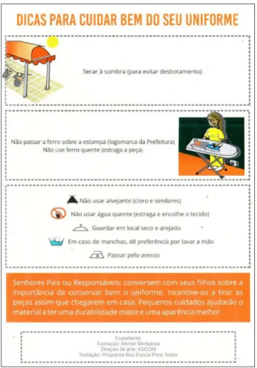 Figura 4. Dicas para cuidar bem do seu uniforme