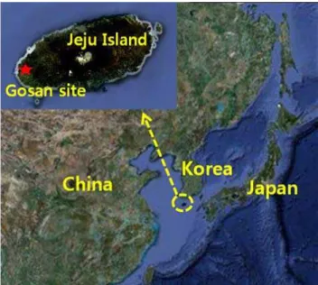 Fig. 1. Map showing Gosan ABC superstation (33.17 ◦ N, 126.10 ◦ E, 70 m a.s.l.) from Google mapmaker (http://www.google.