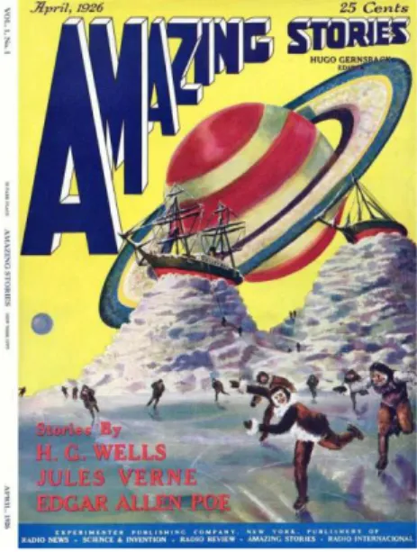 Fig. 1 Capa da primeira revista de ficção científica, Amazing Stories (Abril, 1926) 