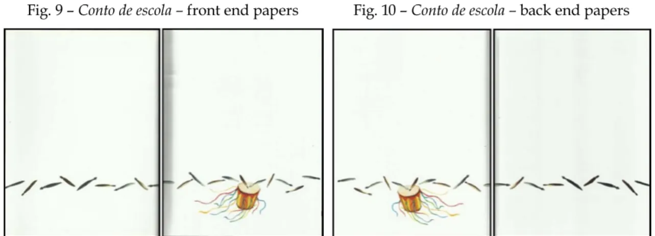 Fig. 9 – Conto de escola – front end papers Fig. 10 – Conto de escola – back end papers