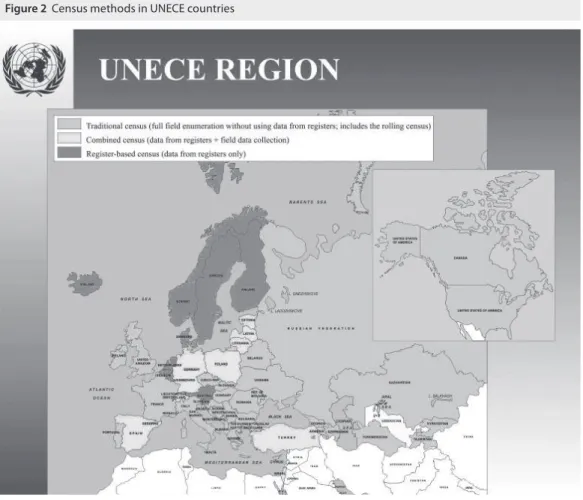 Figure 2  Census methods in UNECE countries