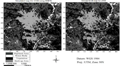Figure 3 Simulated map compare with ground truth map for 2006    