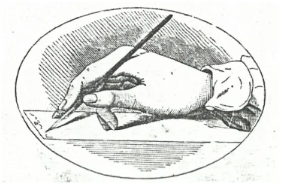 Figura 7 – Ilustração do modo de se utilizar a caneta (PACHECO,  1888).