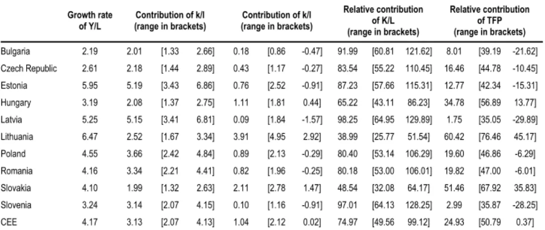 Table 4   Growth Accounting Exercise, Averages over the Period 1993-2008 