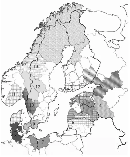 Fig. 5. Territorial cooperation structures in the Baltic region based   on the actual implementation of cluster initiatives: 