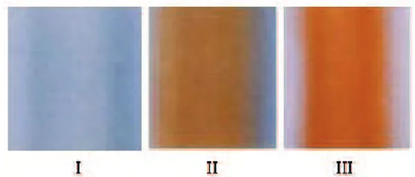 Fig. 4. Culture color change 9K+TR k-16; initial solvent (I); 