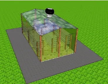 Figura 1. Desenho esquemático do secador solar usado na  secagem das sementes de andiroba (C