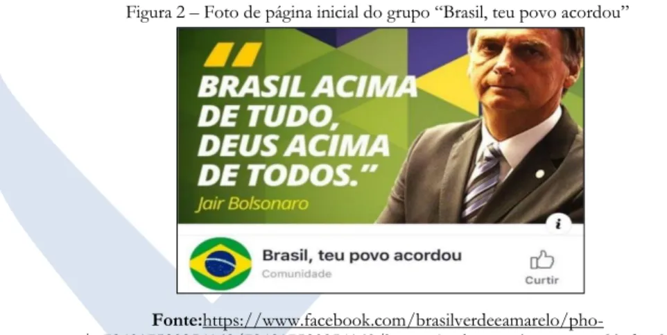 Figura 2 – Foto de página inicial do grupo “Brasil, teu povo acordou” 