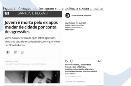 Figura 2: Postagem no Instagram sobre violência contra a mulher. 