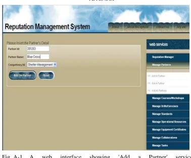 Fig. A-1.  A  web  interface  showing  'Add  a  Partner'  service