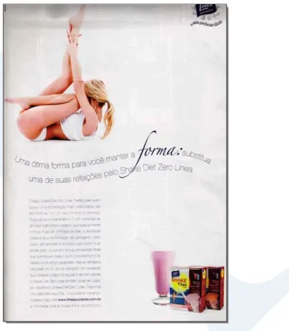 Figura 2. Peça publicitária Shake Diet Zero Linea
