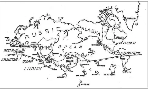 fig. 7 – O mapa mundo segundo os surrealistas franceses.