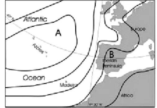 fig. 3 – synoptic situation of a typical summer day.