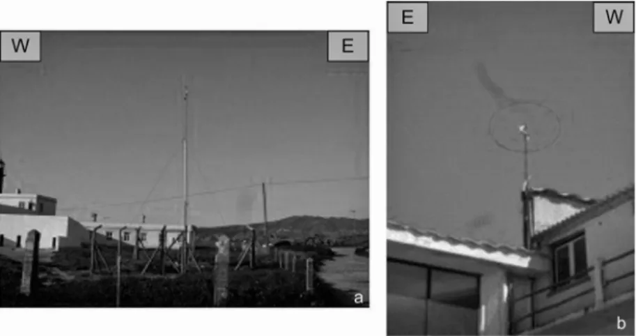 fig. 5 – Weather stations at Cabo raso (a) and on the southern part of Guincho Beach,  above Muchaxo Hotel (b).