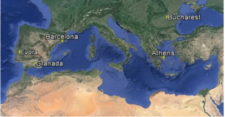 Figure 1. Stations where the LIRIC algorithm was applied dur- dur-ing the ChArMEx/EMEP 2012 intensive measurement period on 9–11 July