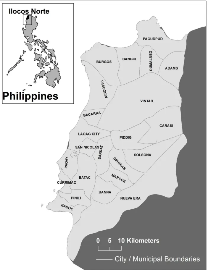 Fig 1. Map of the province of Ilocos Norte, Philippines.