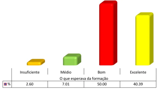 Gráfico 2: Valores descritivos globais das expectativas da formação dos tutores 