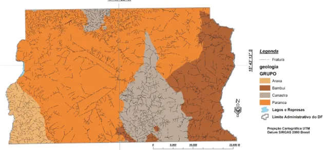 Figura 4: Mapa de identificação dos grupos geológicos do Distrito Federal, Brasil. 