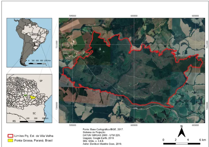 Figura 1: Mapa de localização da área de estudo  Org.: Denilson Manfrin Goes, 2019. 