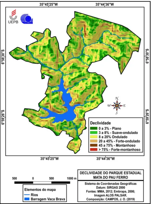 Figura 5: Declividade do Parque Estadual Mata do Pau Ferro 