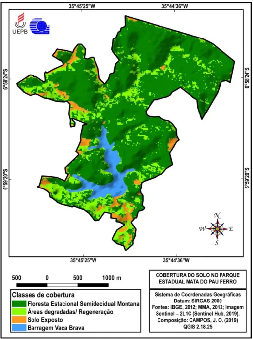 Figura 7: Cobertura do solo do Parque Estadual Mata do Pau Ferro 