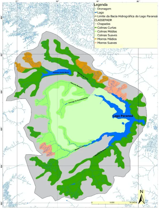 Figura 5: Padrões de relevo para a Bacia Hidrográfica do Lago Paranoá. 