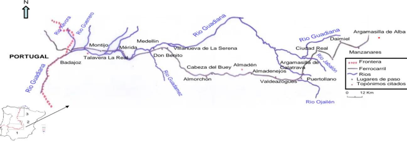 Figura 4: Viagem de Luciano Cordeiro em caminho-de-ferro: Extremadura e  Castilla la Mancha 