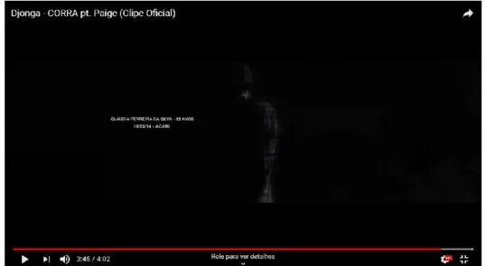 Fig. 2: Fragmento do vídeo da canção “CORRA” 