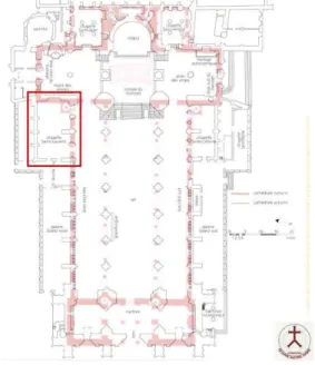 Figure 1. Location of the St. Lawrence’s Chapel (red frame) in  the Strasbourg’s Cathedral 