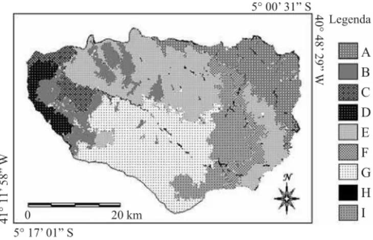 Figura 1. Área de estudo: Mapa de vegetação da Reserva Particular do Patrimônio Natural de Serra das Almas (RPPNSA)