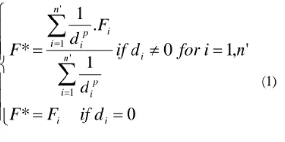 FIGURE 1 - Block estimation by extending the grade computed in its center.