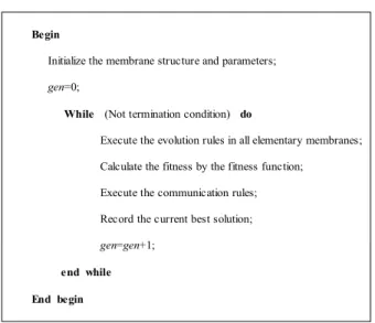 Fig. 2 The pseudocode of the membrane algorithm 